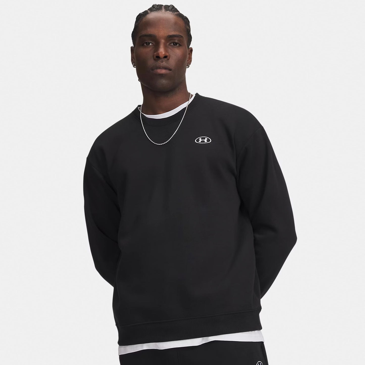 Under Armour Rival Fleece Crew Felpa Uomini - nero, bianco
