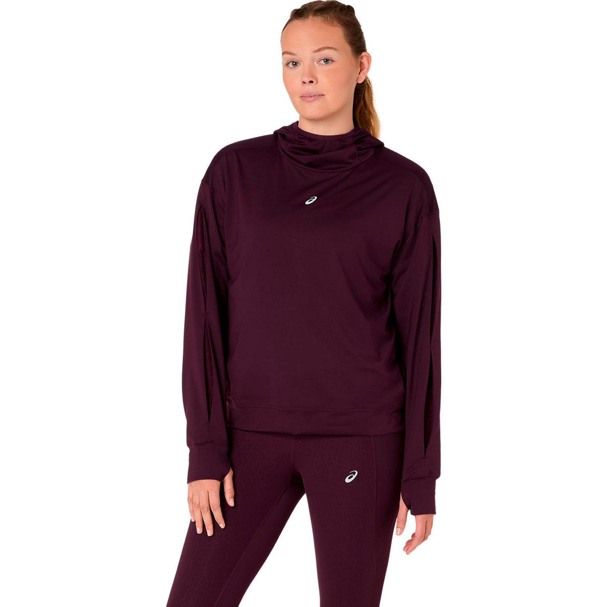 ASICS Nagino Winter Hoodie Camicia da corsa - vino rosso