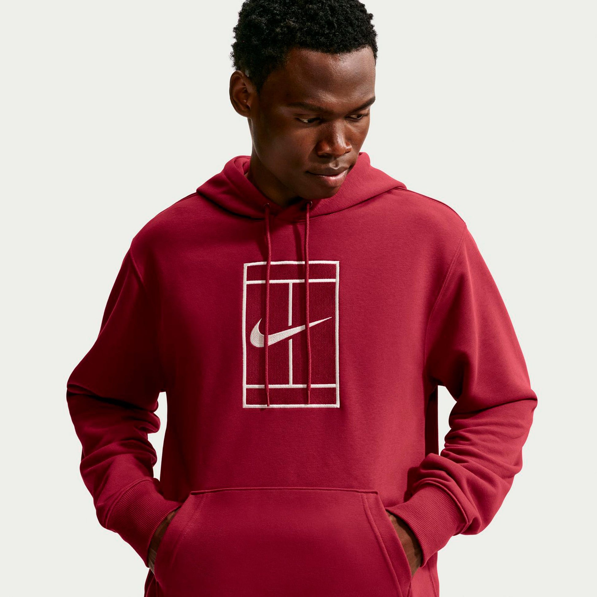 Nike Court Felpa con cappuccio Uomini - vino rosso, crema