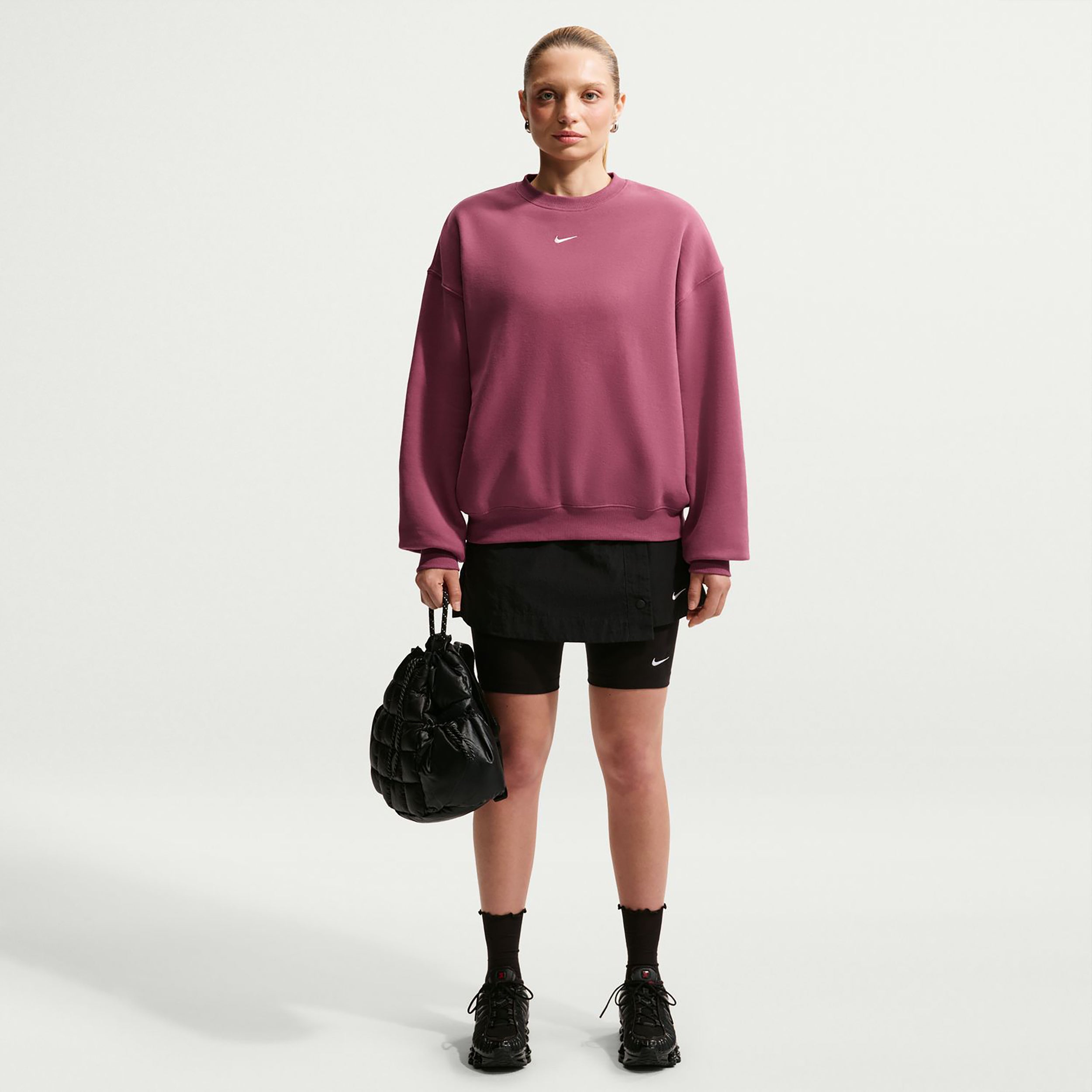 Nike Studio Fleece Felpa Donna - malva