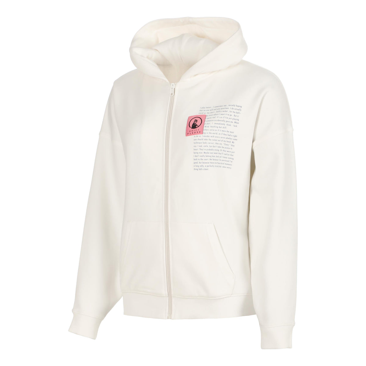 Quiet Please Thoughts Patch Oversize Felpa Donna - crema