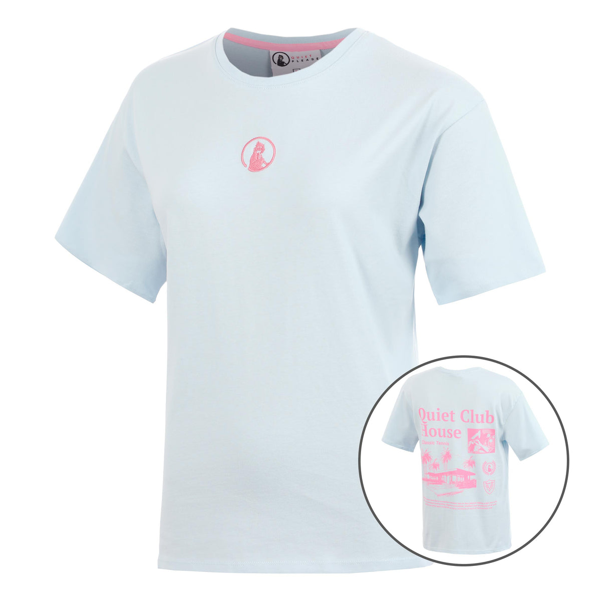 Quiet Please Club House Boyfriend Maglietta Donna - blu chiaro
