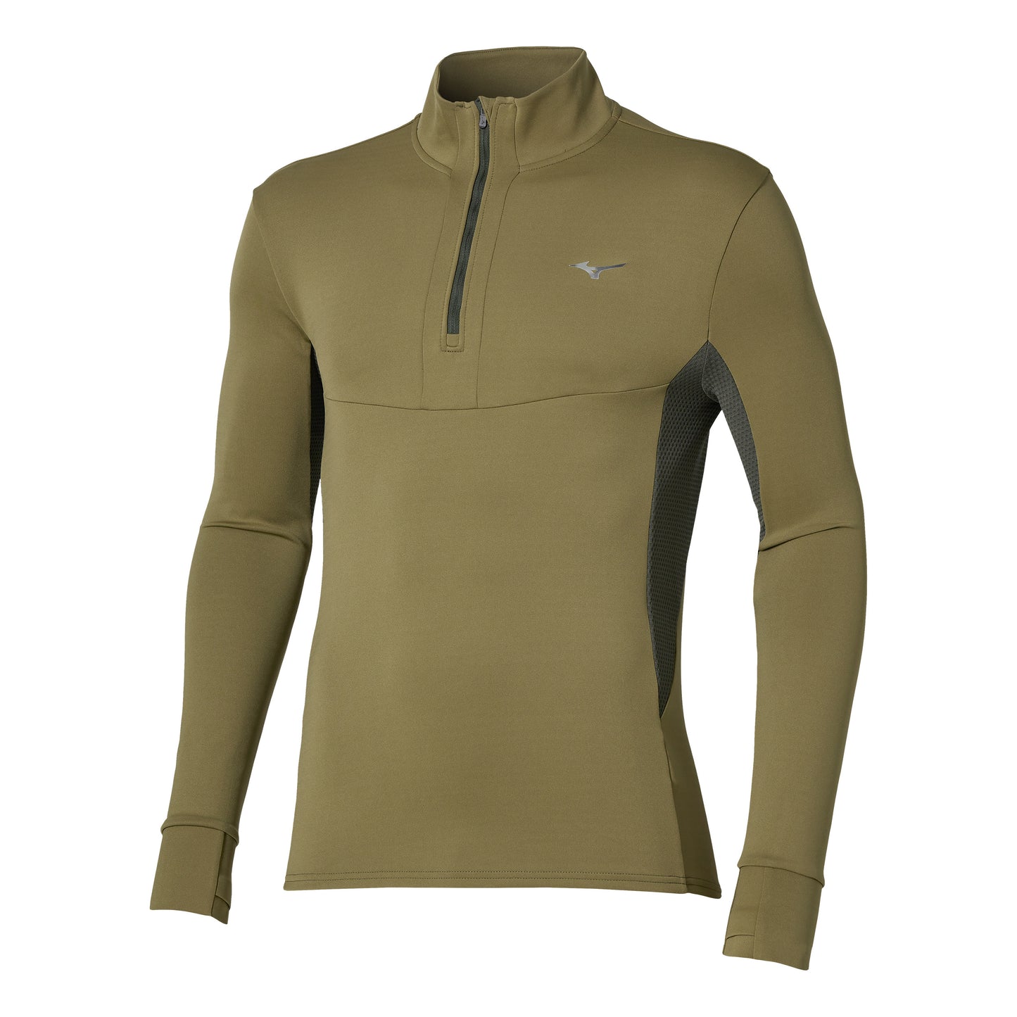 Mizuno Active Warmalite Half Zip Camicia da corsa Uomini - oliva