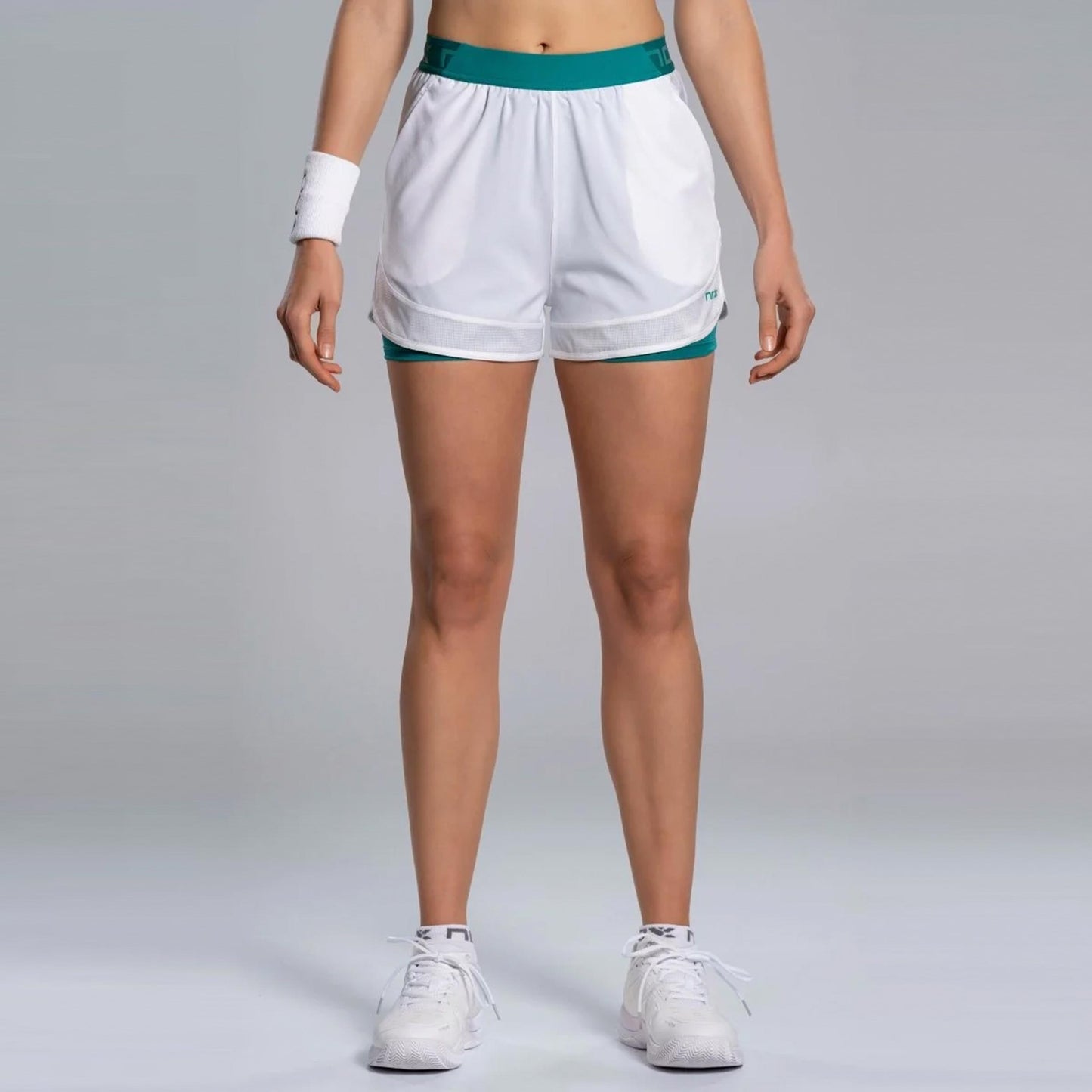 NOX Pro Pantaloncini Donna - bianco, blu-verde