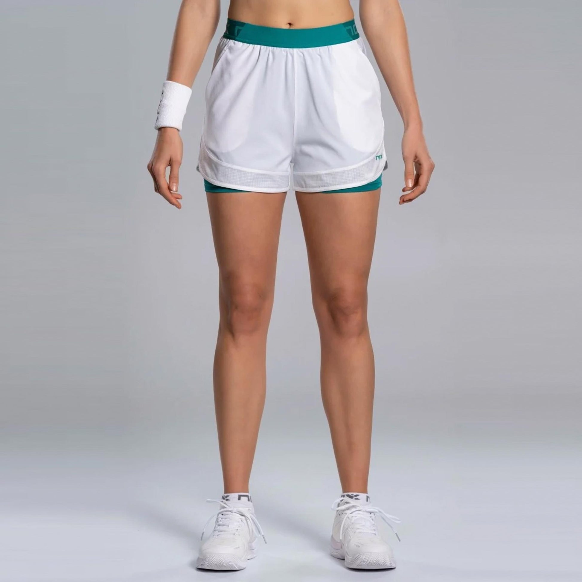 NOX Pro Pantaloncini Donna - bianco, blu-verde