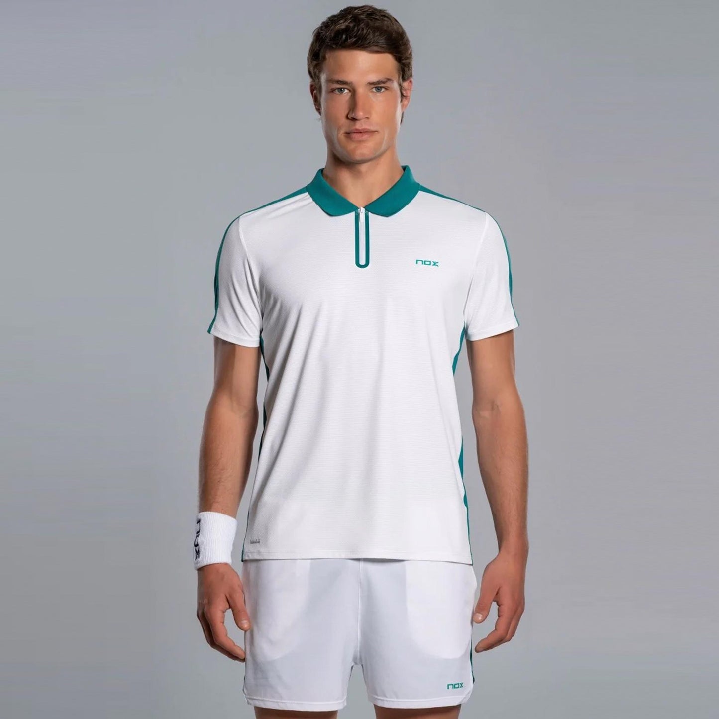 NOX Pro Polo Uomini - bianco, blu-verde