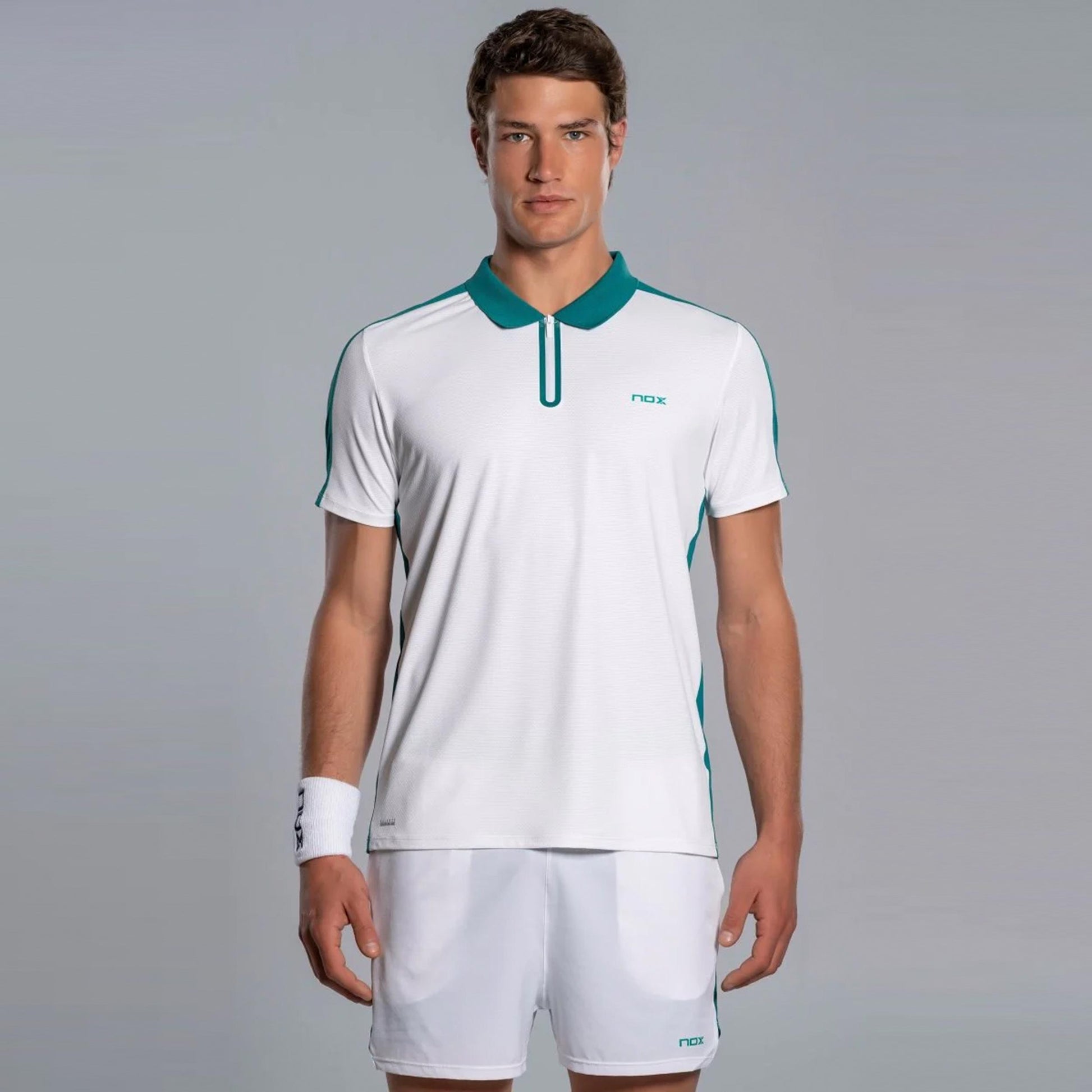 NOX Pro Polo Uomini - bianco, blu-verde