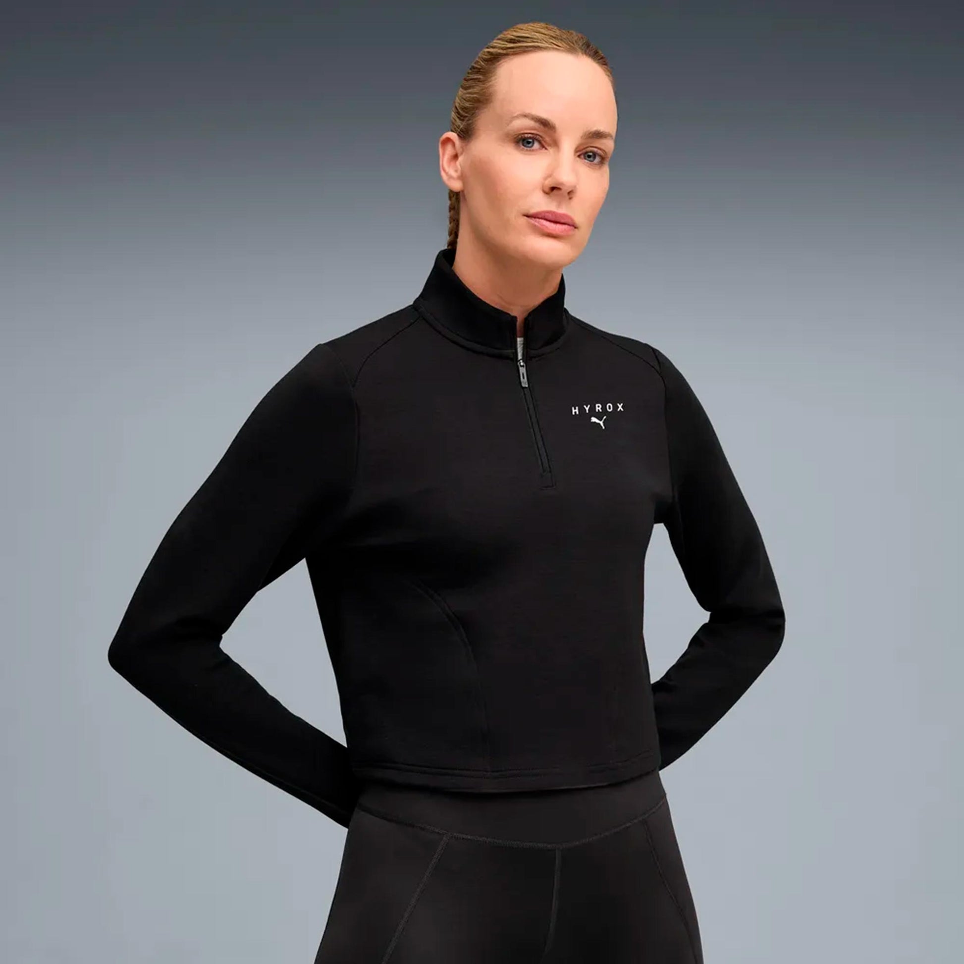 Puma HYROX Cloudspun 1/4 Zip  Camicia da corsa Donna - nero