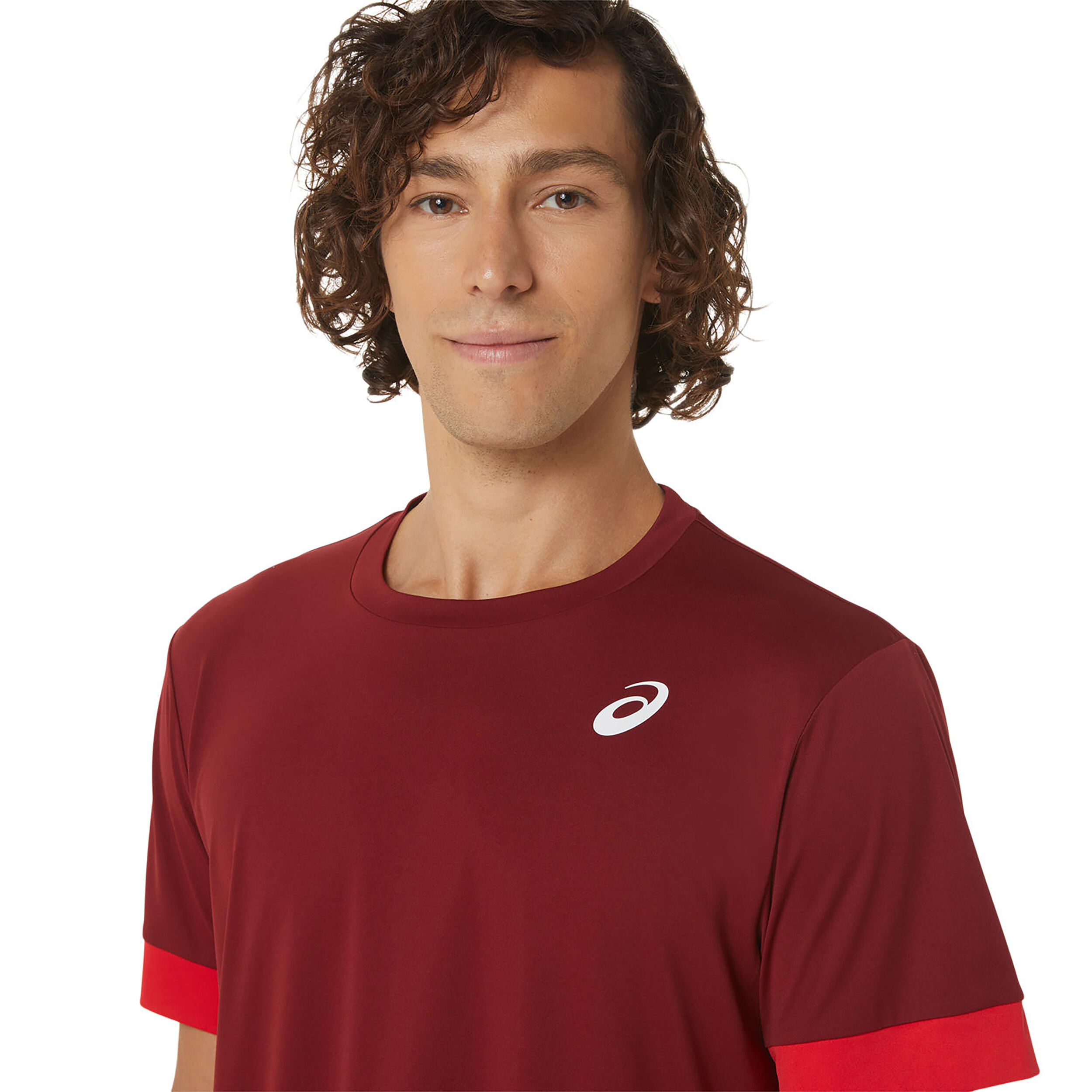 Buy ASICS Court Shortsleeve Tee Maglietta Uomini Rosso Scuro