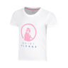 Baseline Logo Maglietta Ragazze-bianco, rosa neon