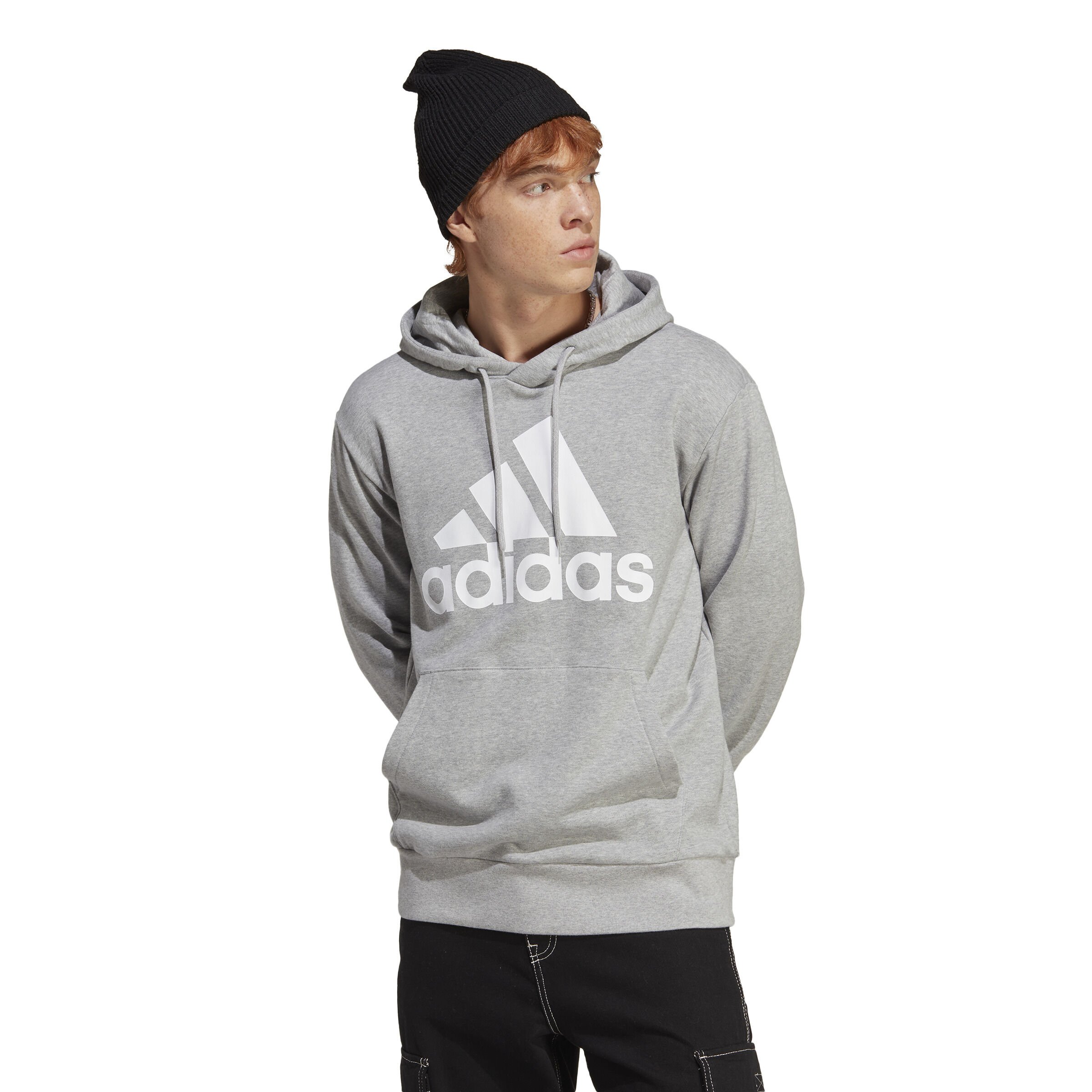 Buy adidas Essentials French Terry Big Logo Felpa Con Cappuccio Uomini Grigio Chiaro Bianco online Tennis Point IT