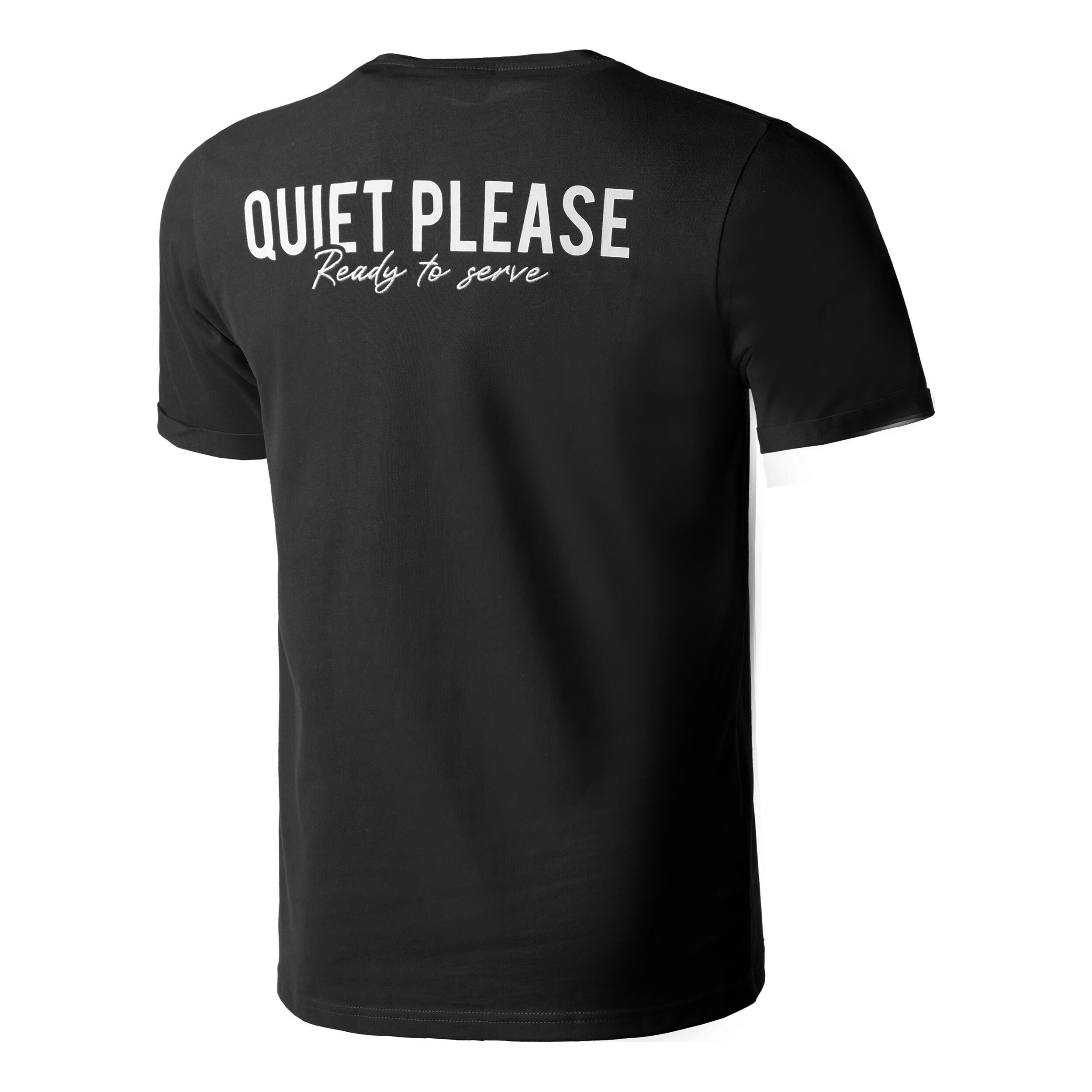 Buy Quiet Please Ready To Serve Maglietta Uomini Nero Bianco online Tennis Point IT