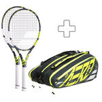 Confezione Di Racchette Babolat 2x Pure Aero Team plus Schlägertasche