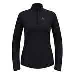 Abbigliamento Odlo Odlo Zeroweight Warm Mid Layer 1/2 Zip Camicia Da Corsa Donna-Nero
