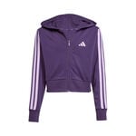 Abbigliamento adidas adidas 3Stripes Full-Zip Crop Giacca da allenamento Ragazze - viola, lilla