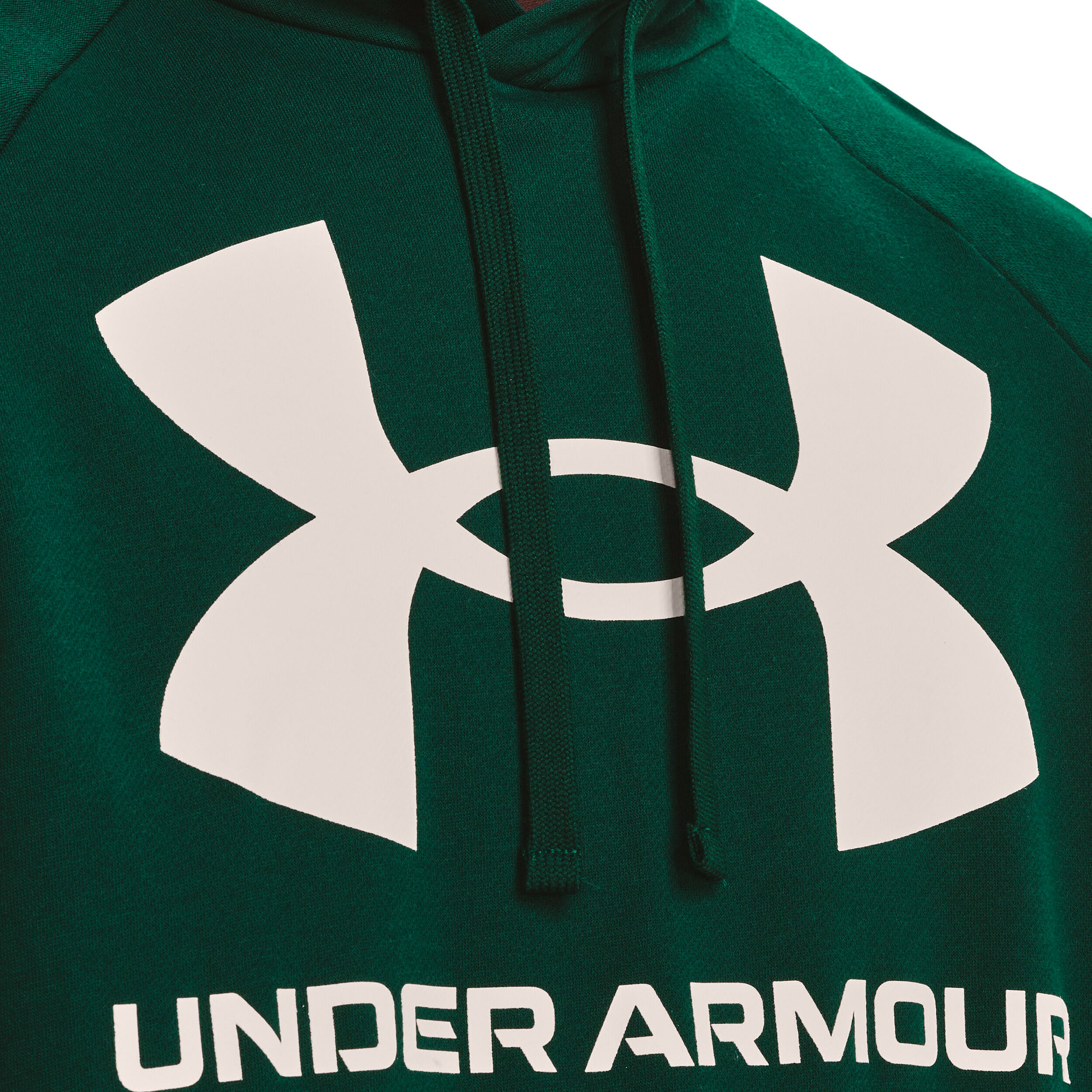 Buy Under Armour Rival Fleece Big Logo Felpa Con Cappuccio Uomini Verde Scuro Bianco online Tennis Point IT