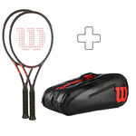 Confezione Di Racchette Wilson 2x CLASH 100 V3.0 FRM plus Schlägertasche