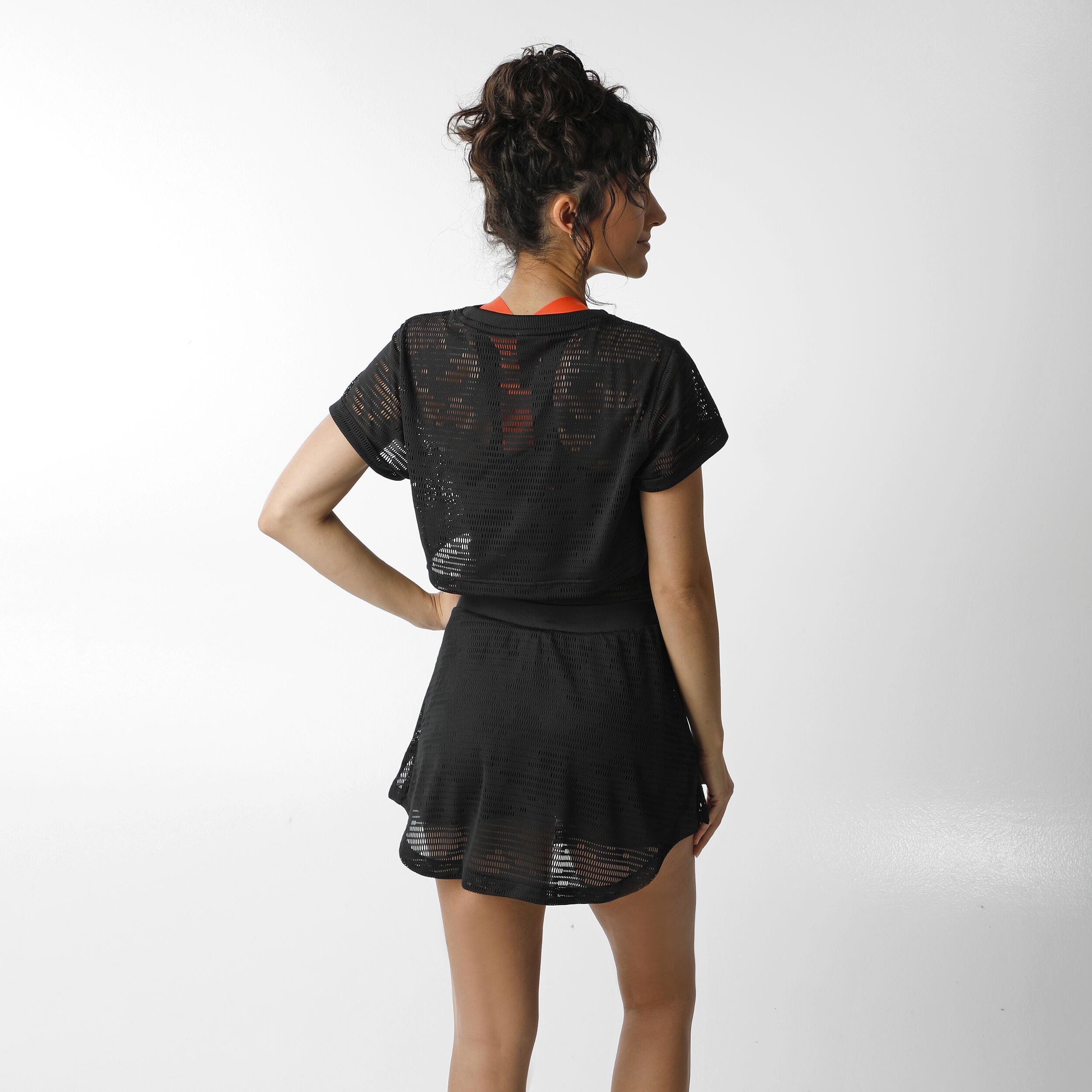 Abito Donna Nero Arancione