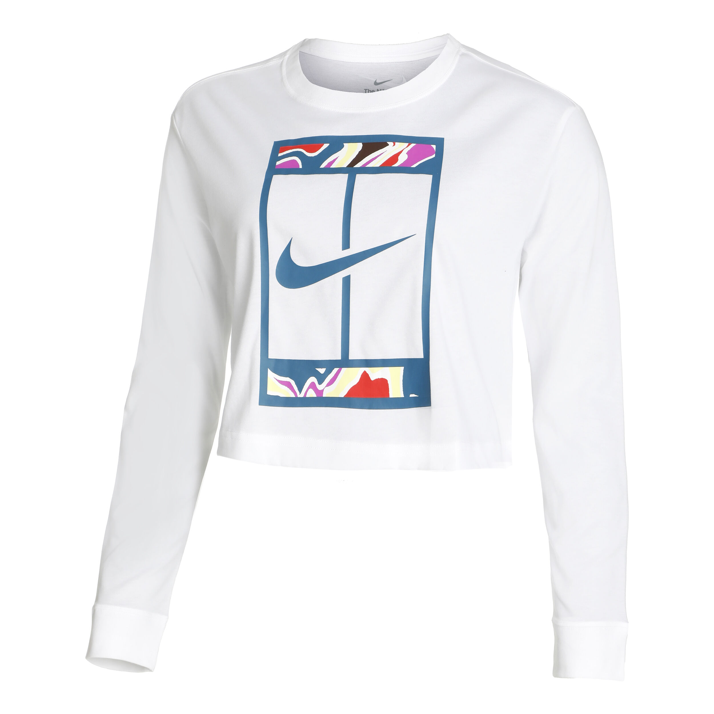 Buy Nike Dri Fit Court Slam Cropped Manica Lunga Donna Bianco
