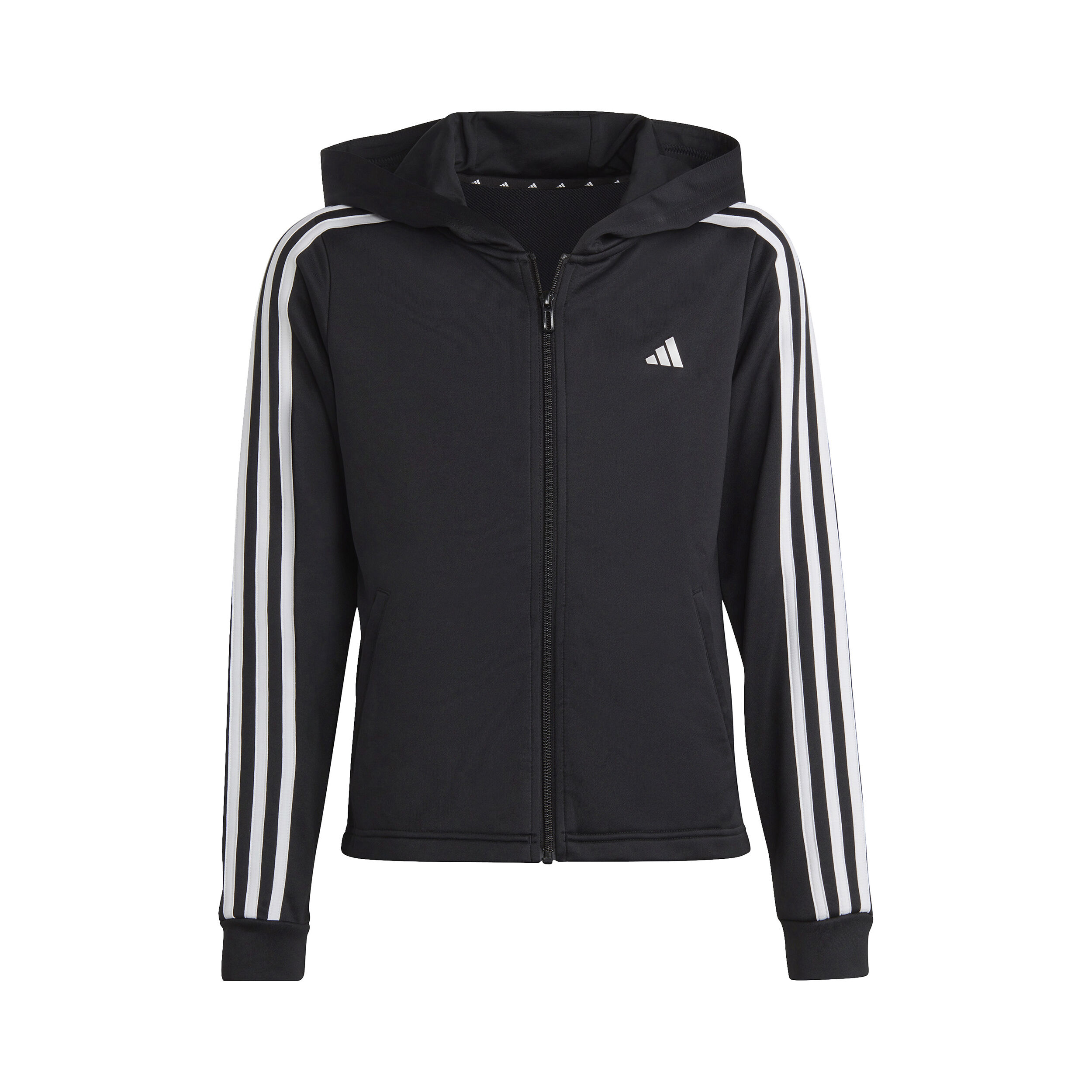 Buy adidas Training ES 3 Stripes Full Zip Felpa Ragazze Nero