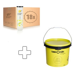 Training Tennisball 18x 4er plus Balleimer rund