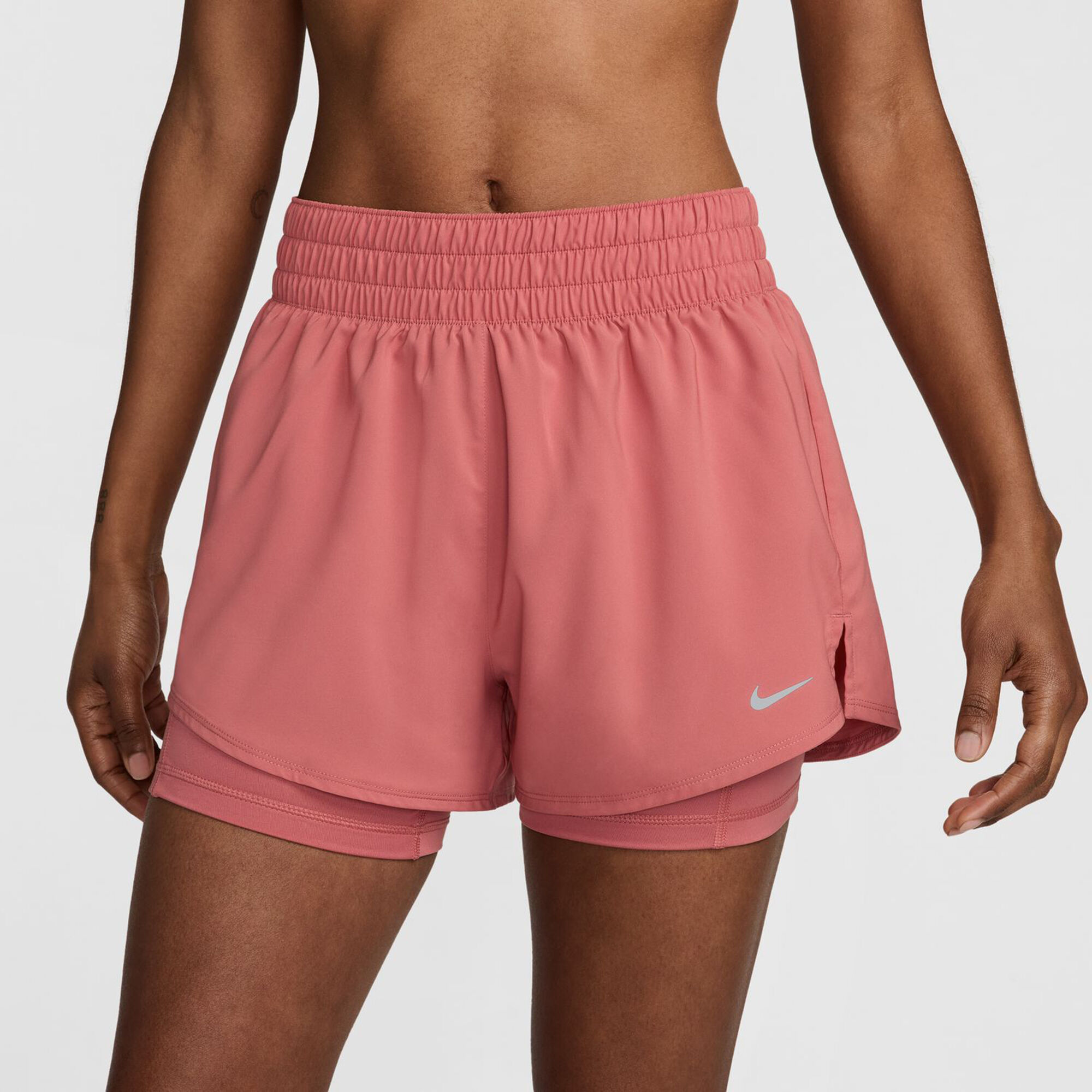 Dri Fit Pantaloncini Rosa Donna Nike Dri-Fit 3in High-Waisted 2in1