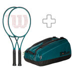 Confezione Di Racchette Wilson 2x Blade 98S V9 plus Schlägertasche