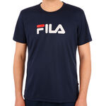 Abbigliamento Fila Fila Logo Maglietta Uomini - blu scuro, bianco