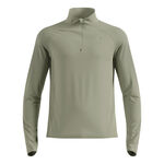 Abbigliamento Odlo Odlo Zeroweight Warm Mid Layer 1/2 Zip Camicia Da Corsa Uomini-Oliva