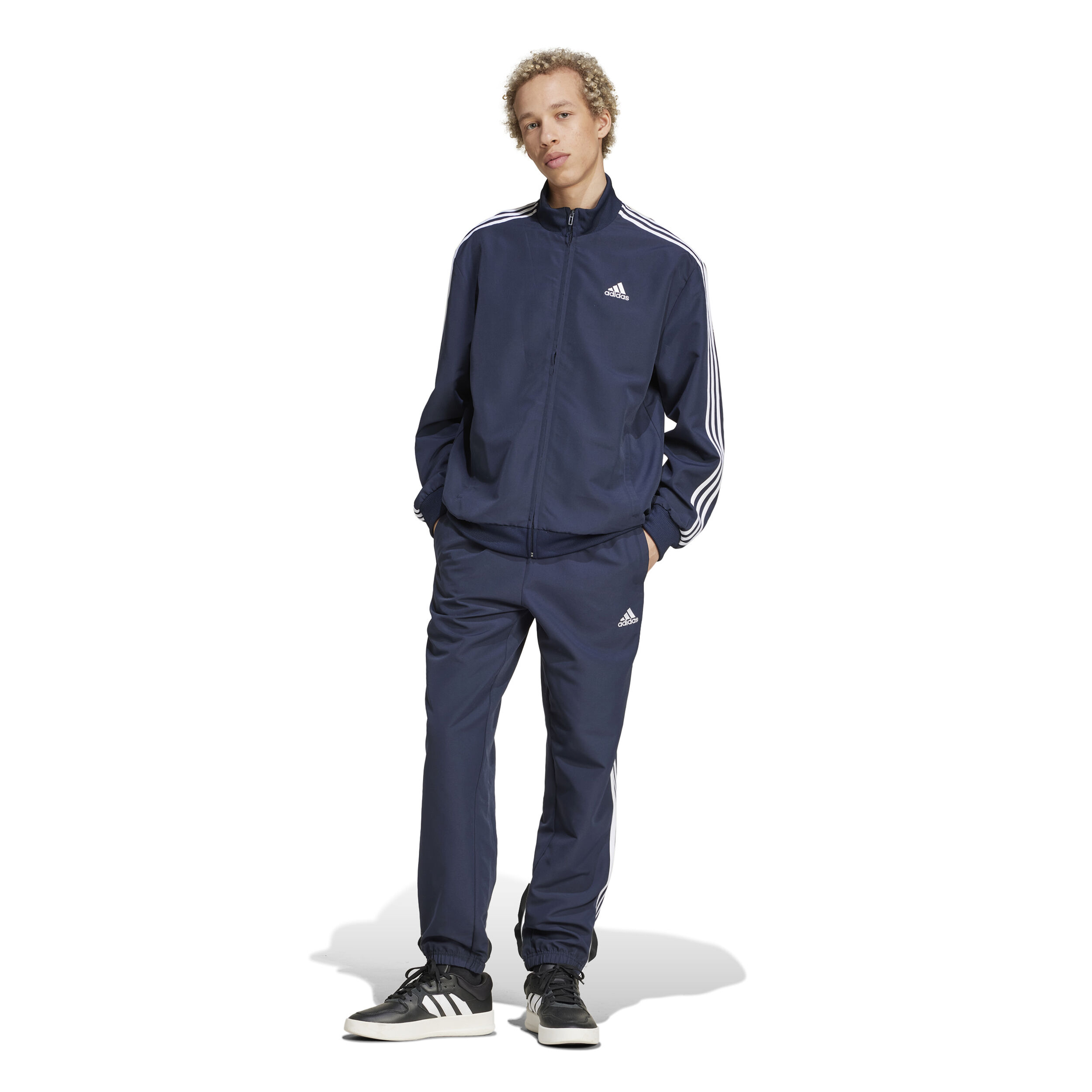 3Stripes Woven Tuta Da Allenamento Uomini Blu Scuro Bianco