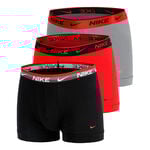 Abbigliamento Nike Nike Everyday Stretch Trunk Boxer Confezione da 3 Uomini - nero, rosso