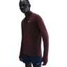 Stride Half-Zip Longsleeve Camicia da corsa Uomini-rosso scuro, argento