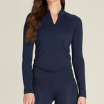 Abbigliamento da tennis Wilson Wilson Baseline Half-Zip Manica lunga Donna-blu scuro