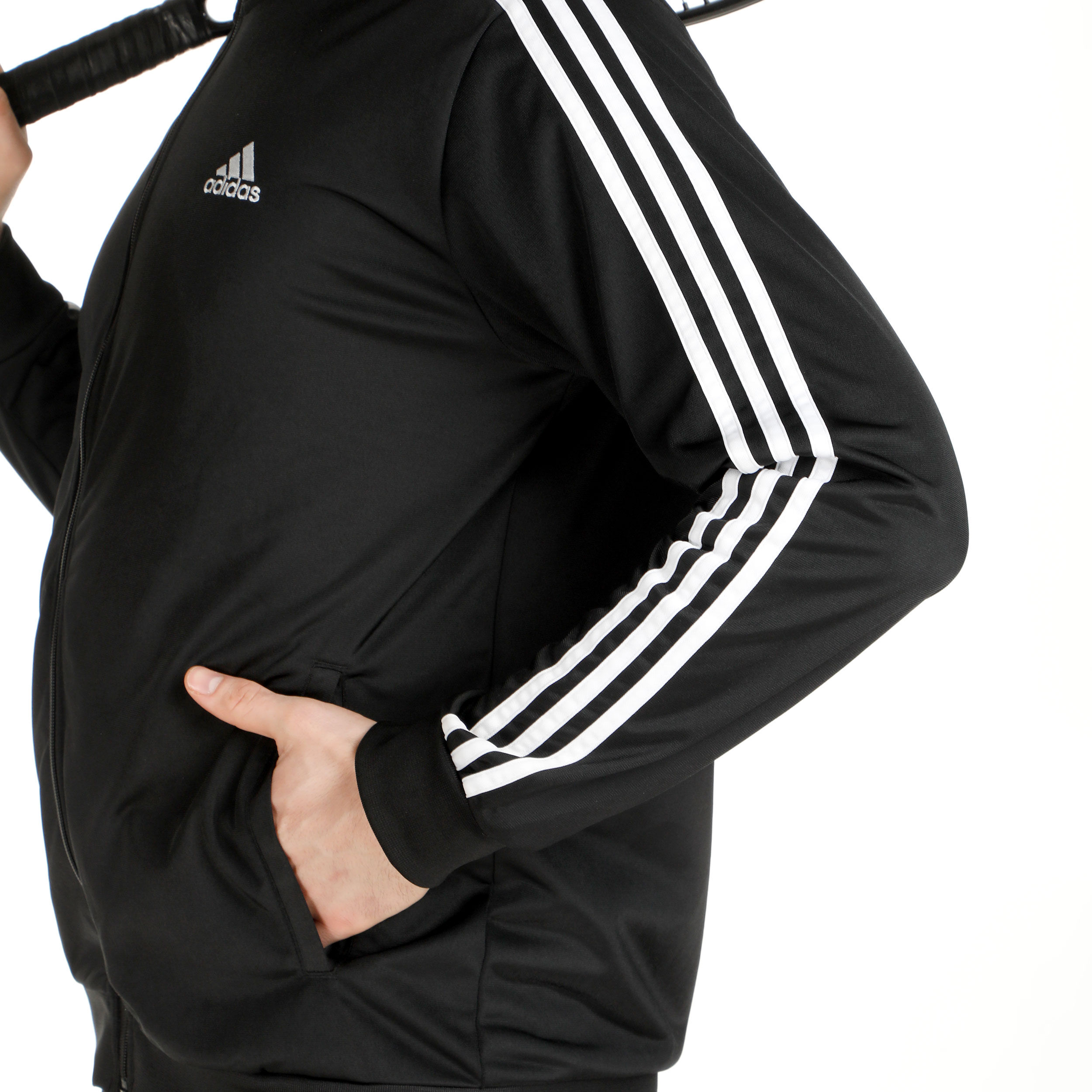 Sportswear Basic 3 Stripes Tricot Tuta Da Allenamento Uomini Nero Bianco