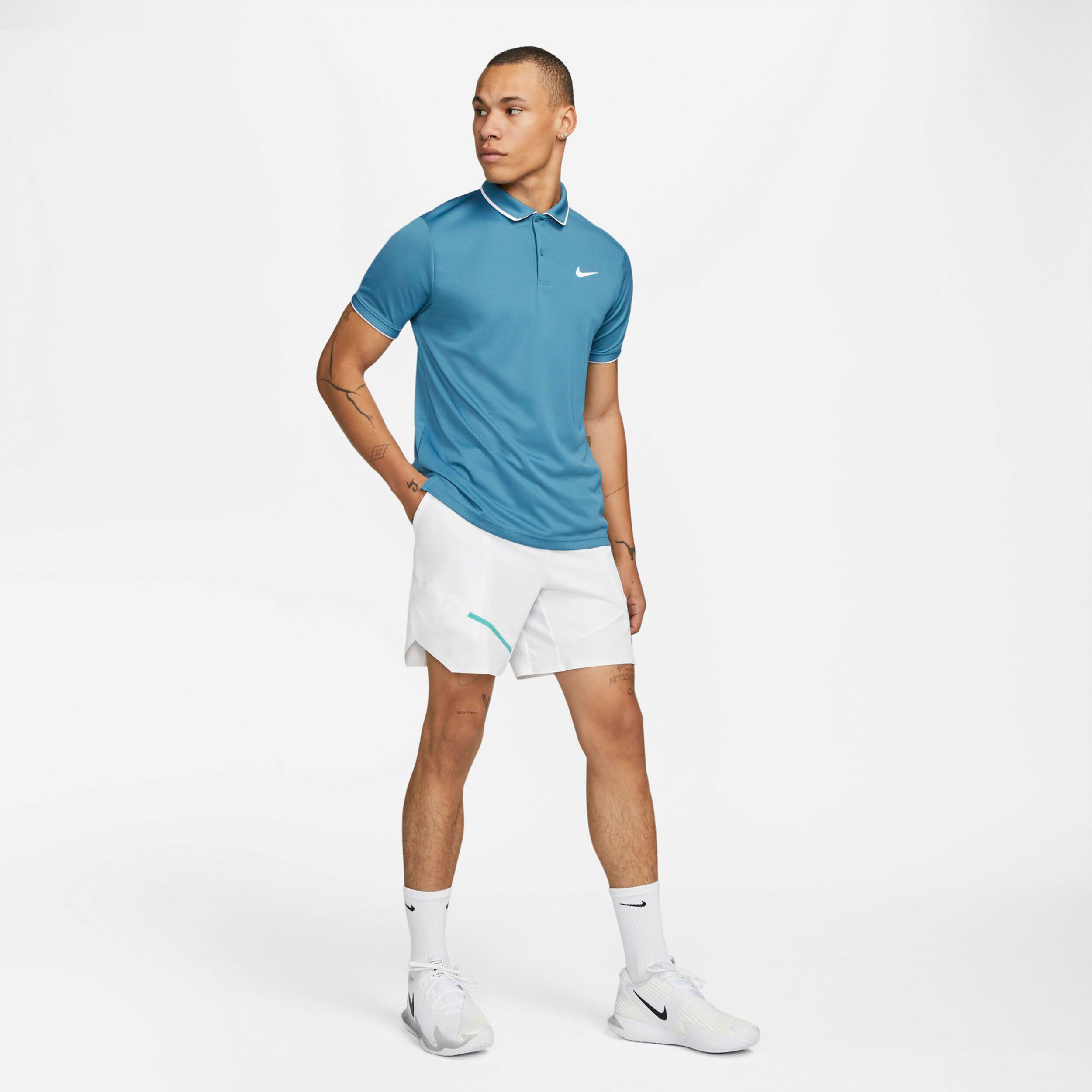 Buy Nike Court Flex Slam Pantaloncini Uomini Bianco Turchese