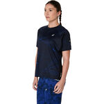 Abbigliamento ASICS ASICS Road Lite-Show Camicia Da Corsa Donna-Nero,Blu Scuro