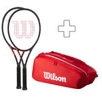 Confezione Di Racchette Wilson 2x CLASH 100L V3.0 FRM plus Schlägertasche