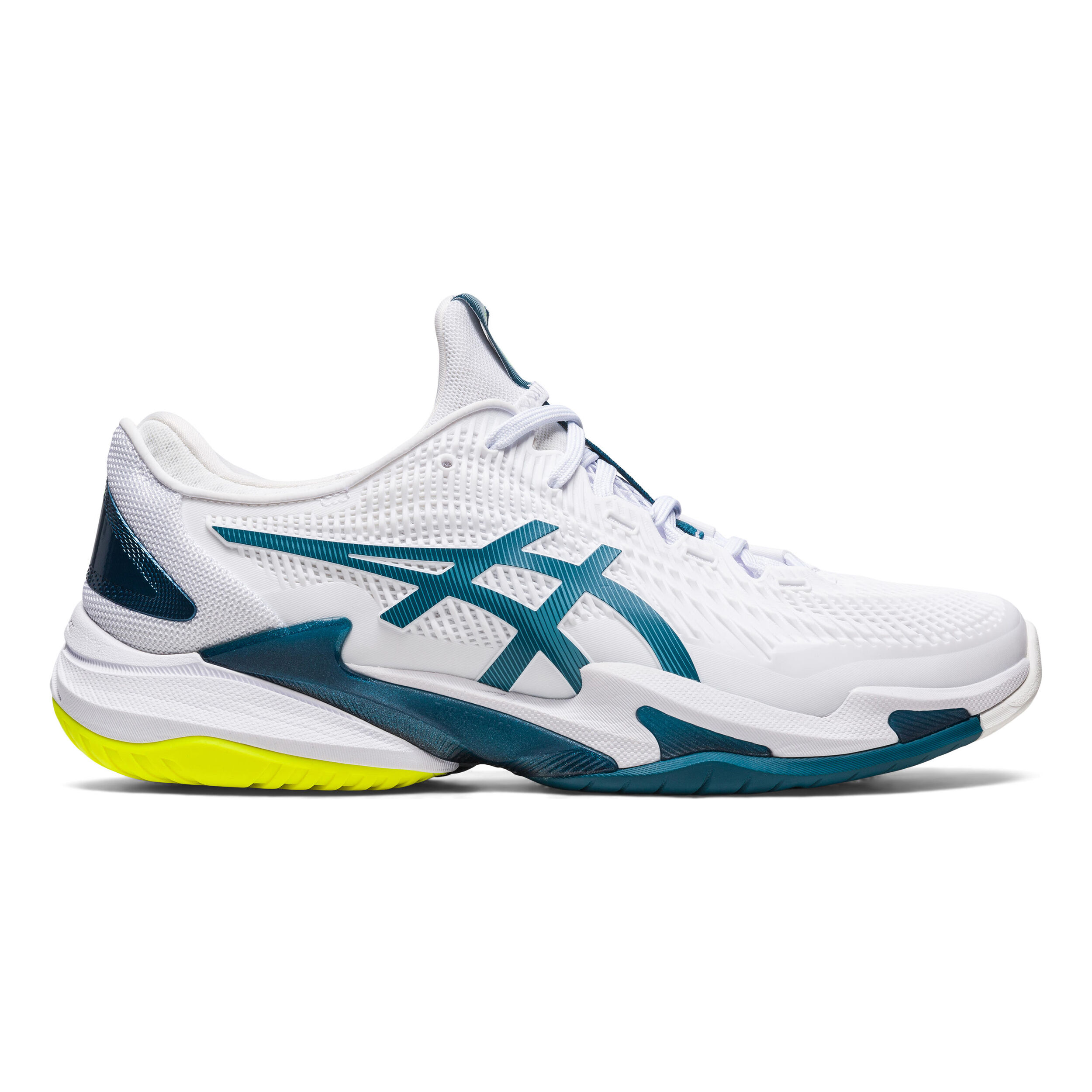 Buy ASICS Court FF Scarpa Per Tutte Le Superfici Uomini Bianco Color Petrolio online Tennis Point IT