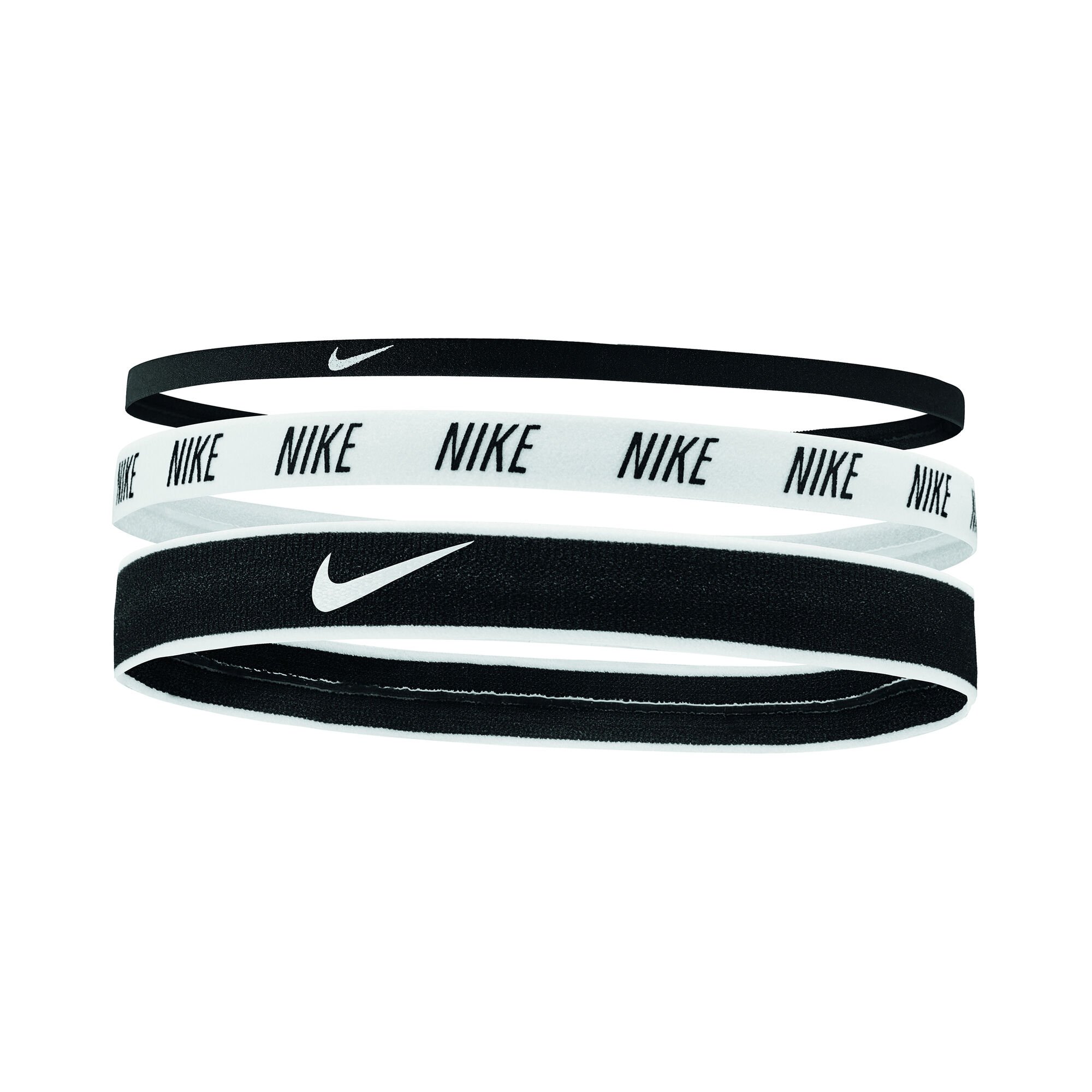 Nike Mixed With Fascia Per Capelli Confezione Da 3 - Nero, Bianco