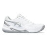 Gel-Dedicate 8 CLY Scarpa Per Terra Rossa Donna-Bianco,Argento