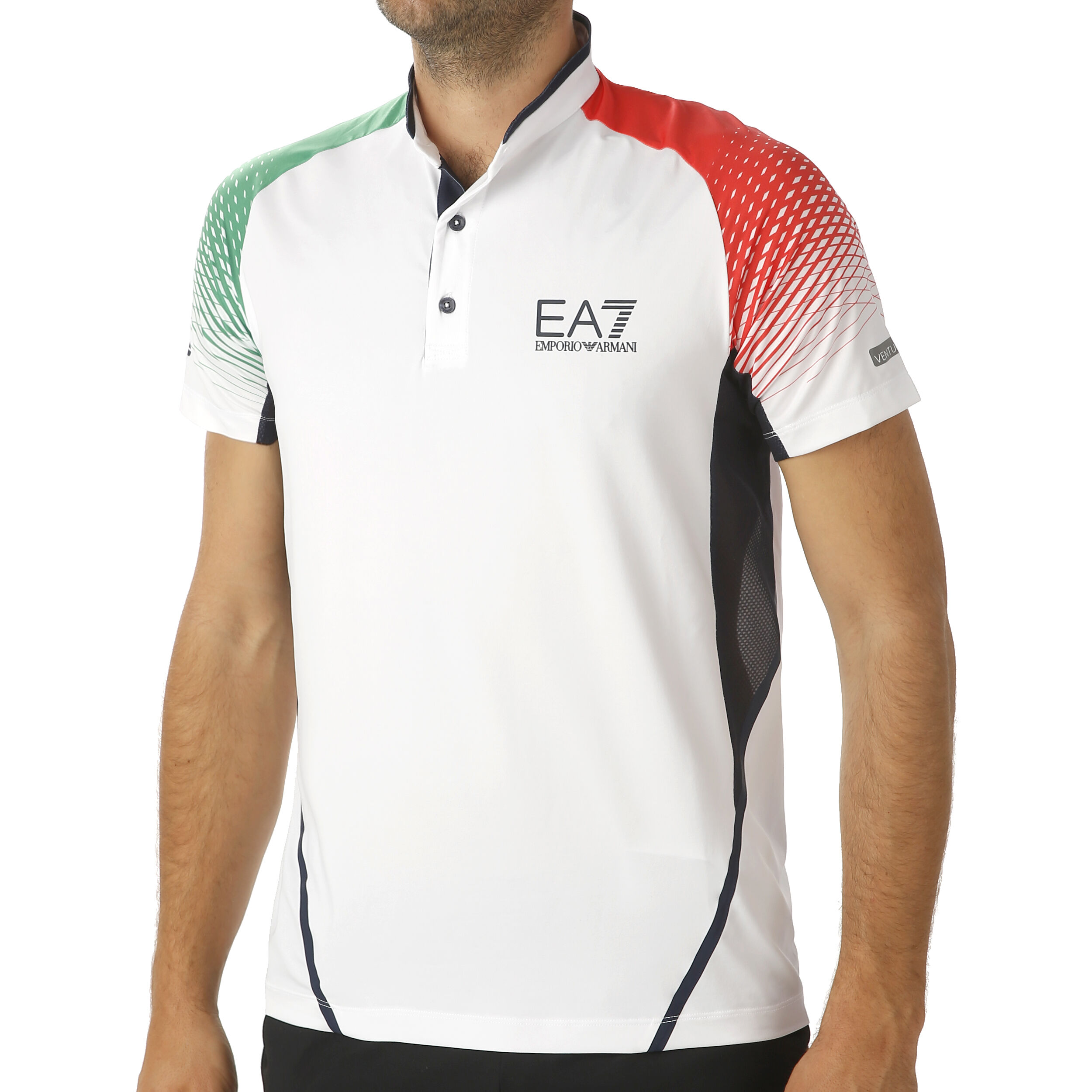 Buy EA7 Maglia Polo Uomini Bianco Nero online Tennis Point IT