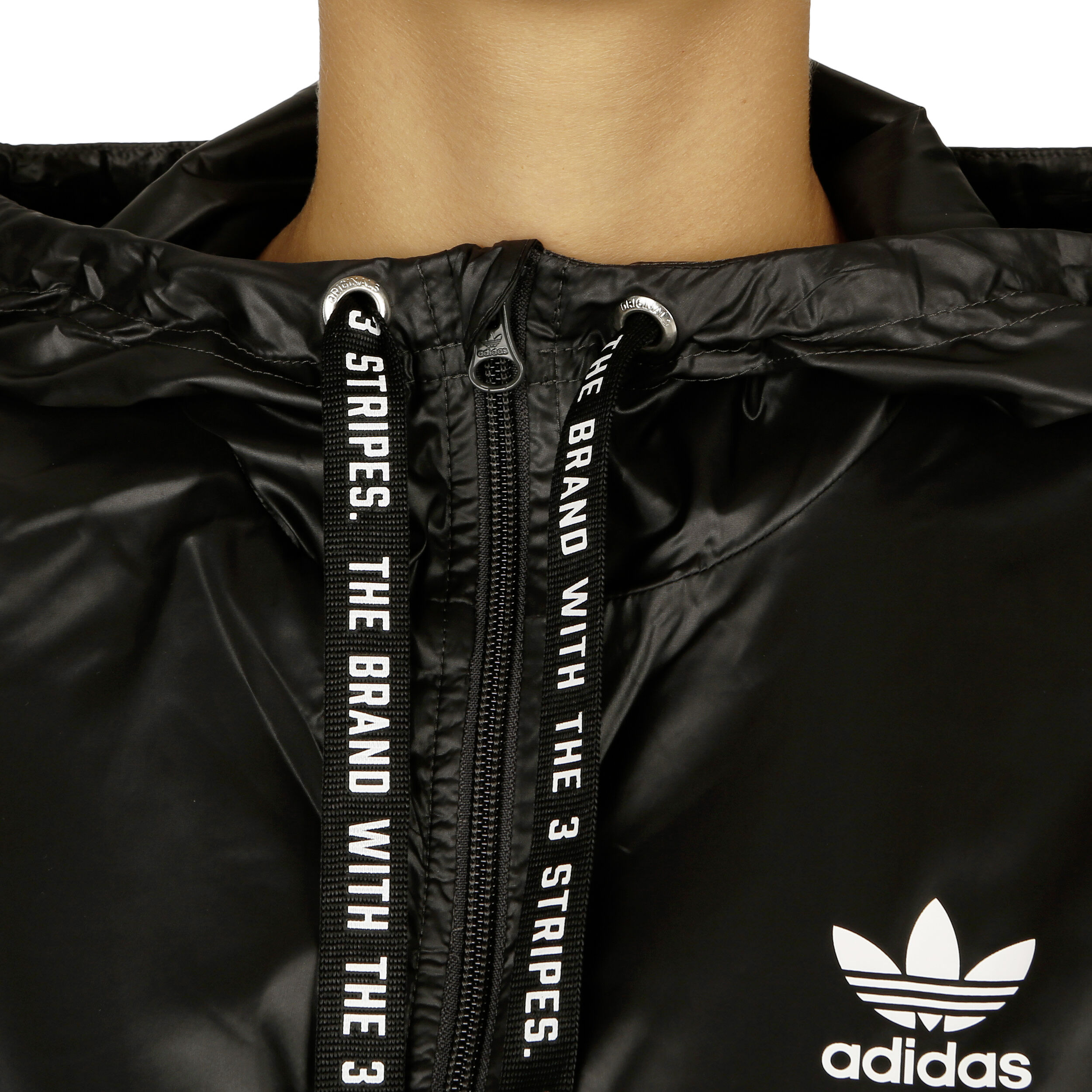 Windbreaker Giacca Da Allenamento Donna Nero Bianco