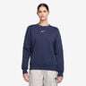 Phoenix Fleece Crew Felpa Donna-Blu Scuro,Crema