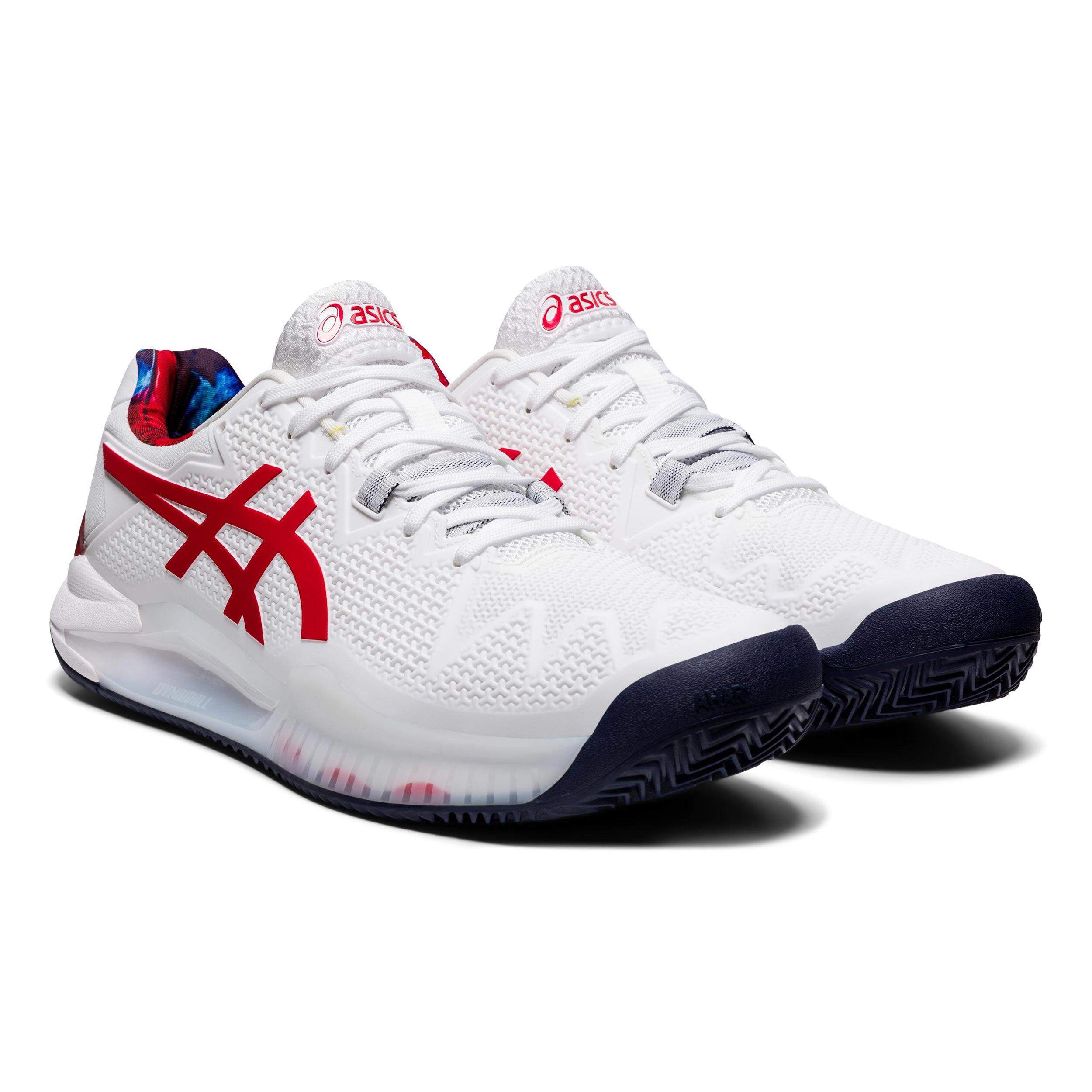 Buy ASICS Gel Resolution 8 Scarpa Per Terra Rossa Uomini Bianco Rosso online Tennis Point IT