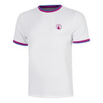 Abbigliamento da tennis Quiet Please Quiet Please Break Ringer Maglietta Uomini-bianco, berry
