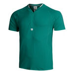 Abbigliamento Wilson Wilson Players Seamless Zip Henley 2.0 Maglietta Uomini-Verde