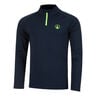 Wild Big Serve 1/4 Zip Manica Lunga Uomini-Blu Scuro,Verde Neon