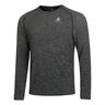 Crew Neck Essential Seamless Manica Lunga Uomini-Grigio