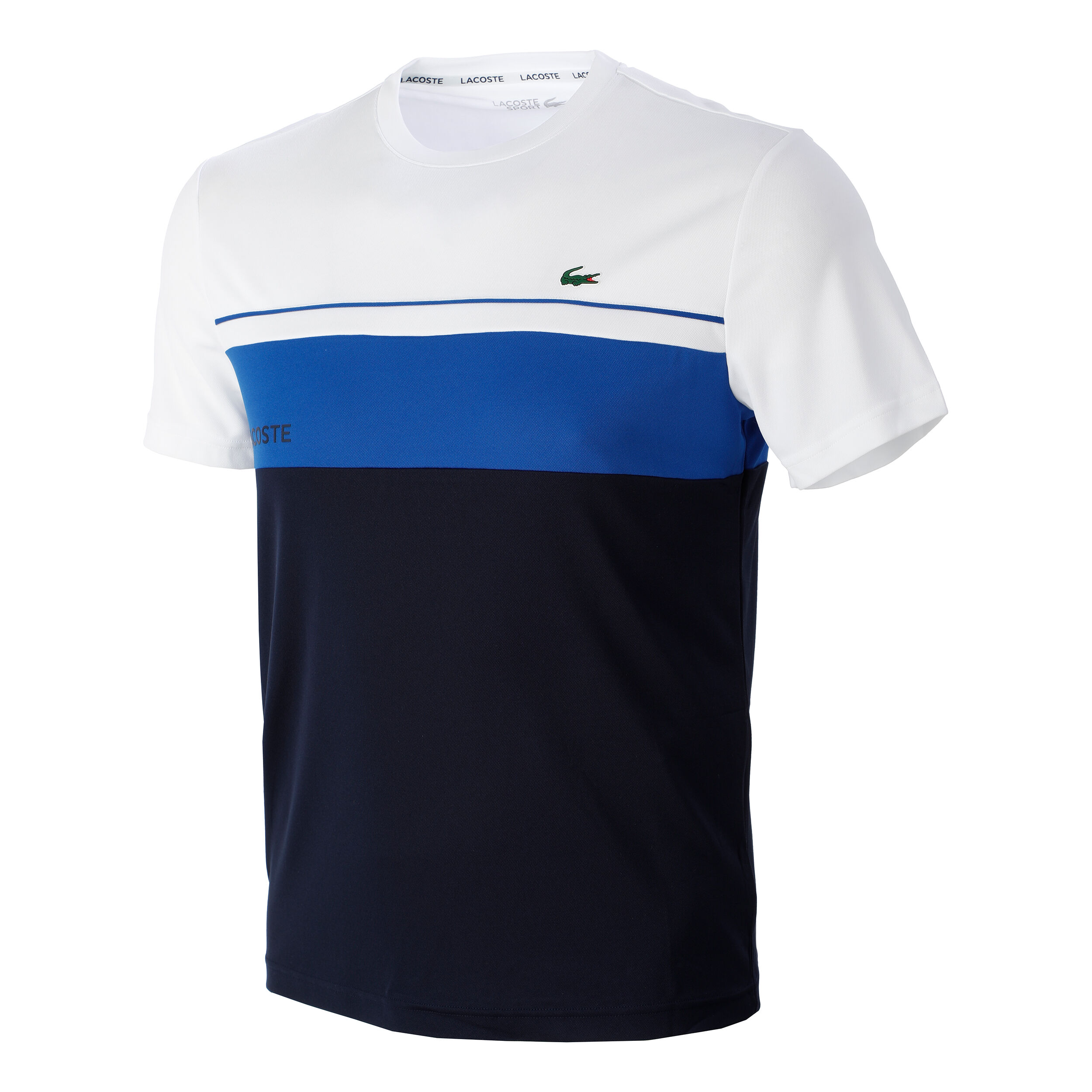 Buy Lacoste Maglietta Uomini Blu Scuro Bianco online Tennis Point IT