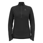 Abbigliamento Odlo Odlo Zeroweight Ceramiwarm Reflective Mid Layer Half-Zip Top Da Corsa Donna-Nero